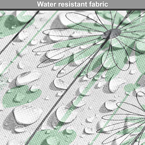 Image of Lunarable Hearts Fabric by The Yard, Floral Abstract Striped Background Soft Color Daisies Nature Flourish, Decorative Fabric for Upholstery and Home Accents, 3 Yards, Grey Charcoal