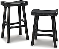 Vista 1 de Signature Design by Ashley Glosco Modern Farmhouse 25" Counter Height Barstool, 2 Count, Black
