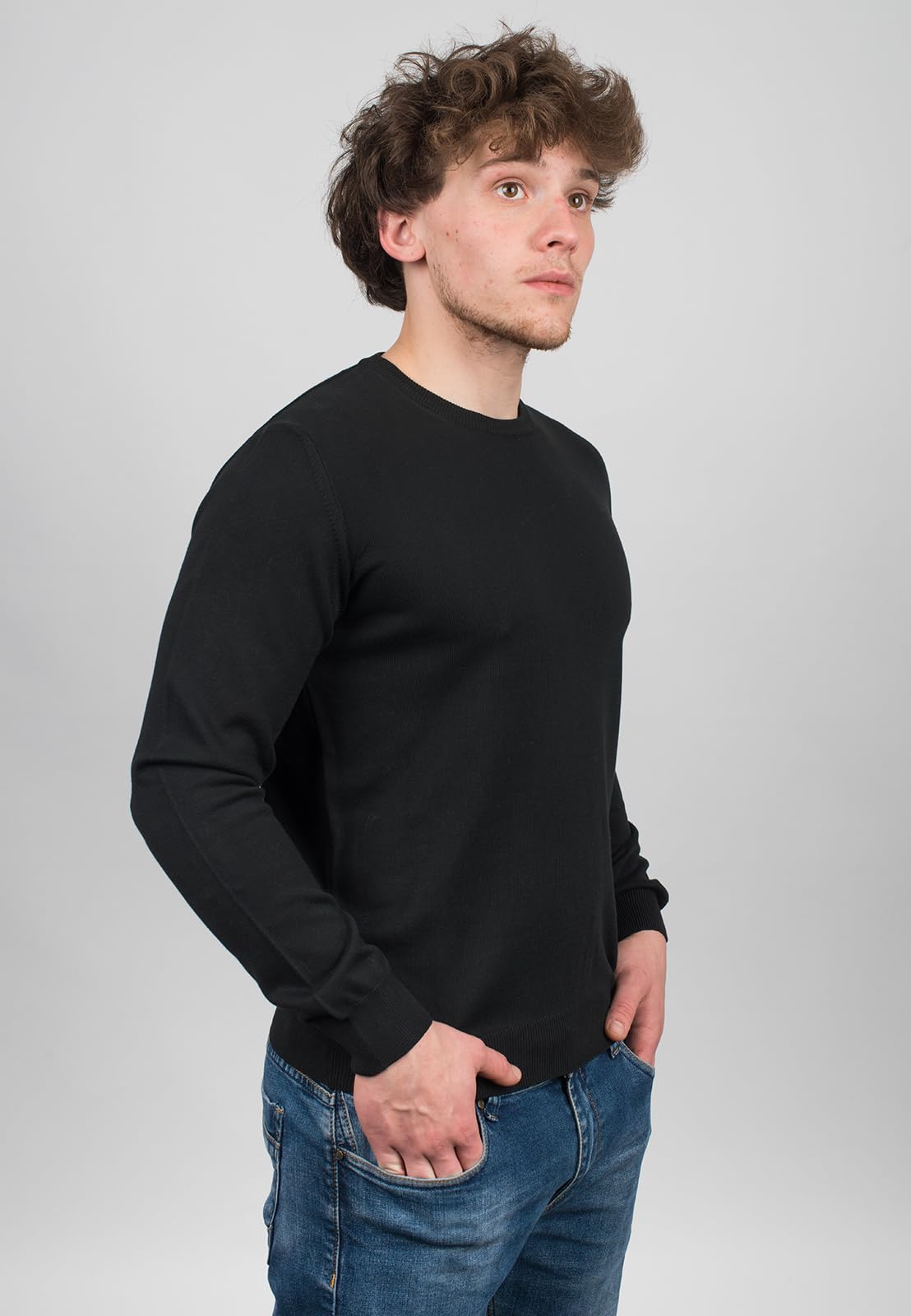 Dalle Piane Cashmere Herren Pullover Rundhals 100% Baumwolle | Leichter Strickpullover für Frühling, Sommer und Büro, atmungsaktive Baumwolle, Geschenk für Ihn, Made in Italy