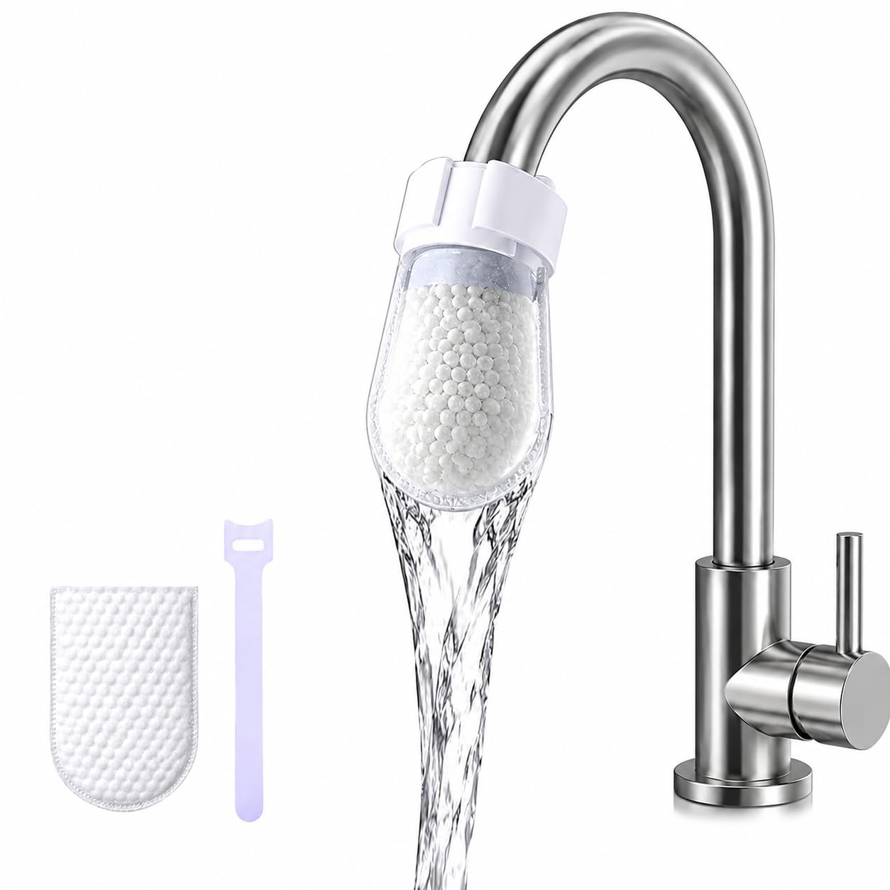 20 PCS Cotton Faucet Water Filter Covers, Double Layer Reusable Muslin Tap Filter Mesh, Disposable Sink Faucet Filter Pads with Securing Strap for Kitchen, Bathroom & Drinking Water Purification-image-39