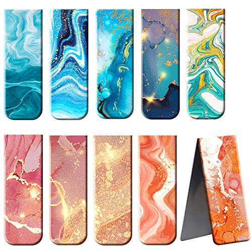 NOCHME - Marcapáginas magnéticos de 10 piezas para hombres y mujeres, artículos de papelería, lectura, libros magnéticos, juego de marcadores de página para adultos, niñas y niños