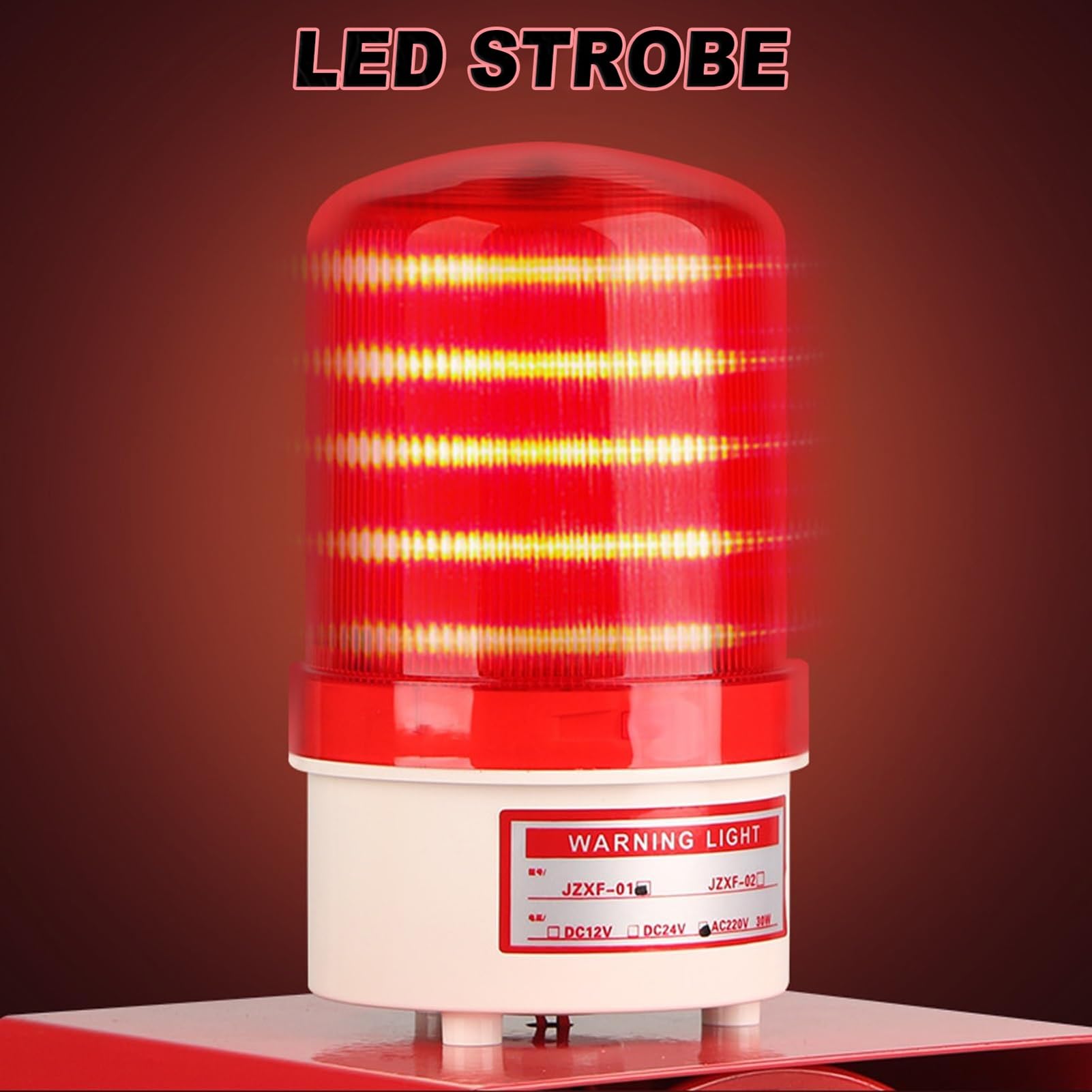 Sirena de alarma de emergencia industrial con luz estroboscópica LED, 130 db fuerte IP65 impermeable, para seguridad en interiores y exteriores en fábricas, terminales, hogares