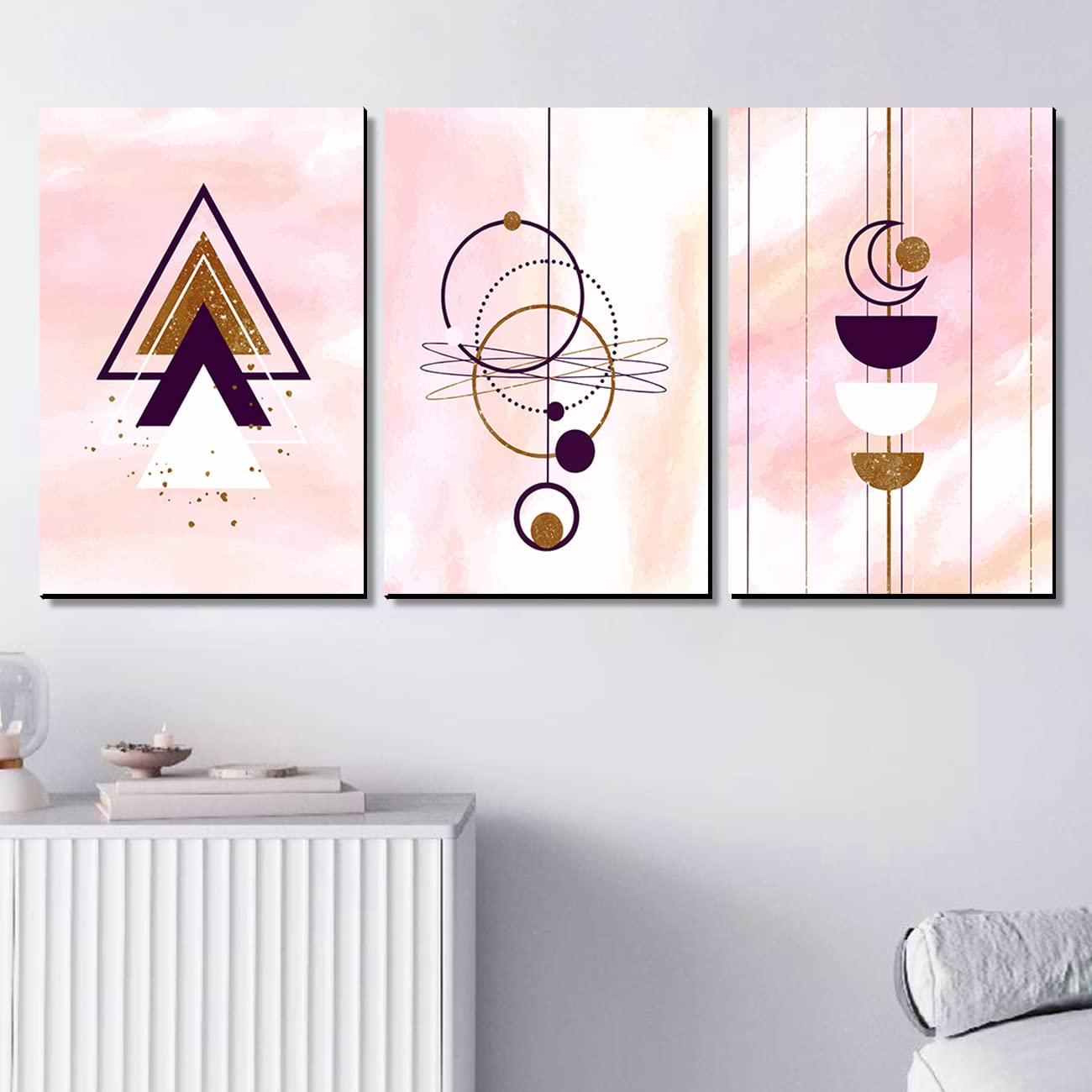 walllane - Modern Art Wall Decor Panel Paintings for Living Room Bedroom - Aesthetic Wall Decor - Big Size Wall Paintings (12 inch x 18 inch) Set of 3 Panel001 (Art Deco, 02) (B0C2H67TWL) Amazon Price History, Amazon Price Tracker