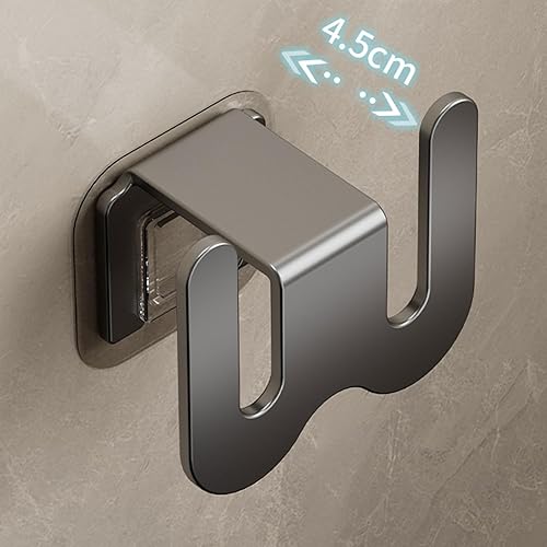 Miniatura 7 de Estante para zapatilla de pared sin perforaciones, para baño y inodoro, estante de gancho de almacenamiento, práctico soporte para zapatos