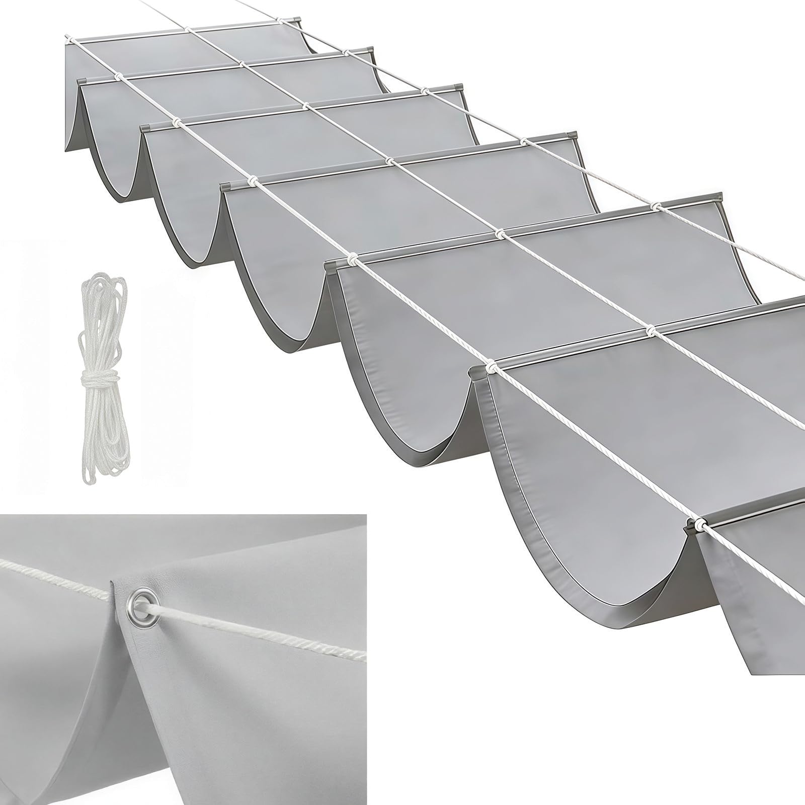 Auvent ondulé protection UV 98% voile d'ombrage imperméable carré