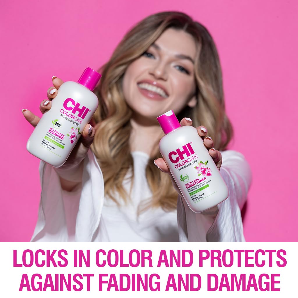 CHI ColorCare Color Lock Shampoo, Locks In Color & Replenishes Moisture For Color-Treated Hair, Sulfate, Paraben, & Cruelty-Free, 12 Oz - Image 4