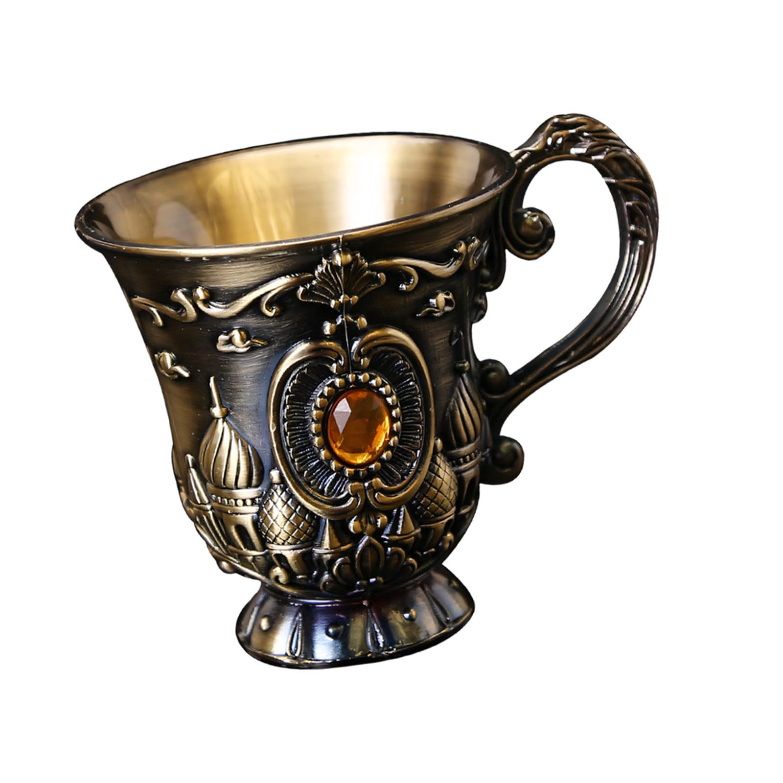 Fromceo B Classical Antique Metal Chalices Goblet With Handle Retro Engraving Small Shot Glass Wine Cup For Parties And Collectors Antique Metal Wine Cup