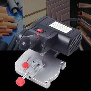 Mini Table Saw, Miter Benchtop Wood Metal Cutter, 90W Electric Cutting Machine, Adjustable 0-45°, 4500RPM, Table Chop Bench Saw for Cutting Brass Steel