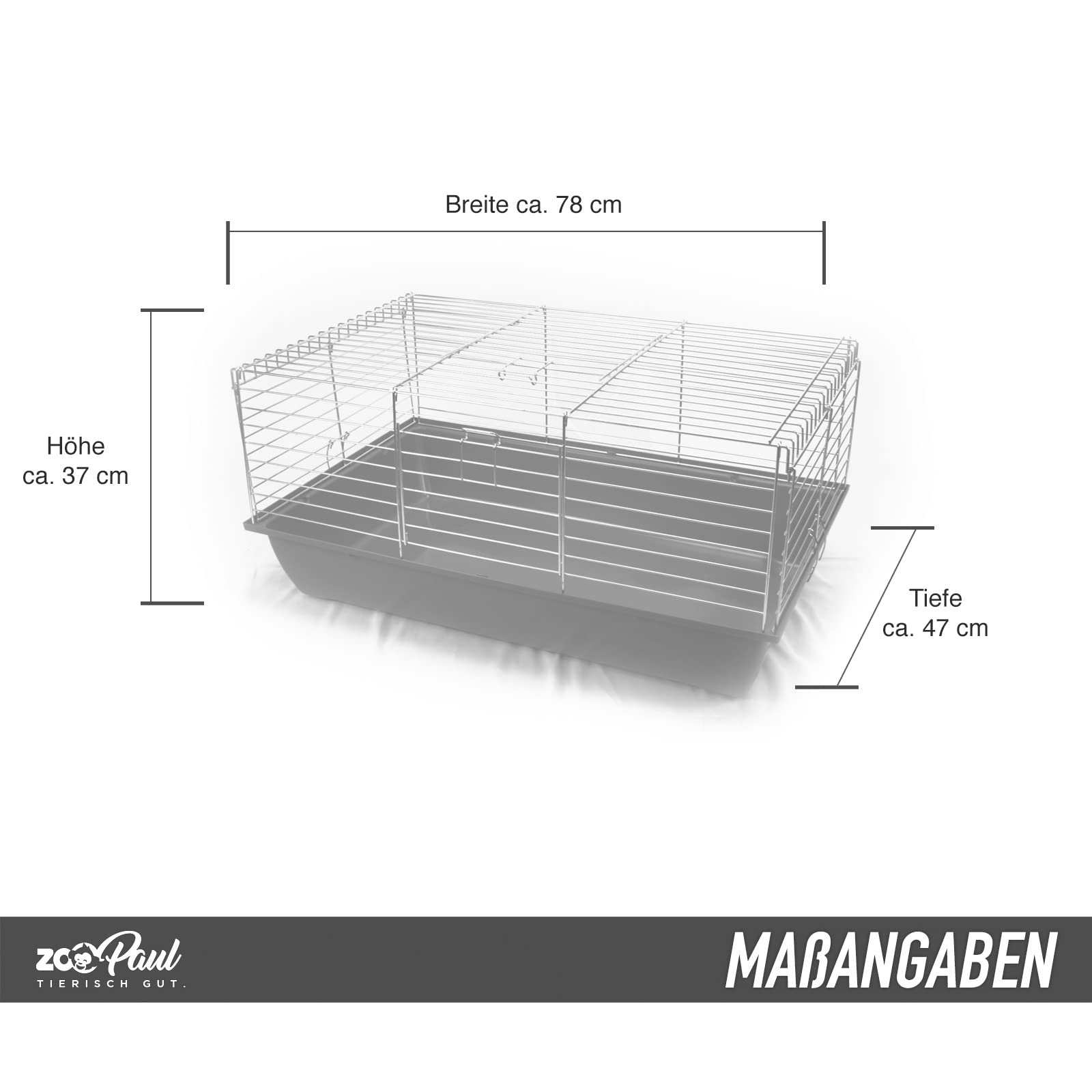 ZooPaul Klatka dla zająca kompletna XL oliwkowa zieleń 78 x 47 x 37 cm klatka gryzonie królik królik