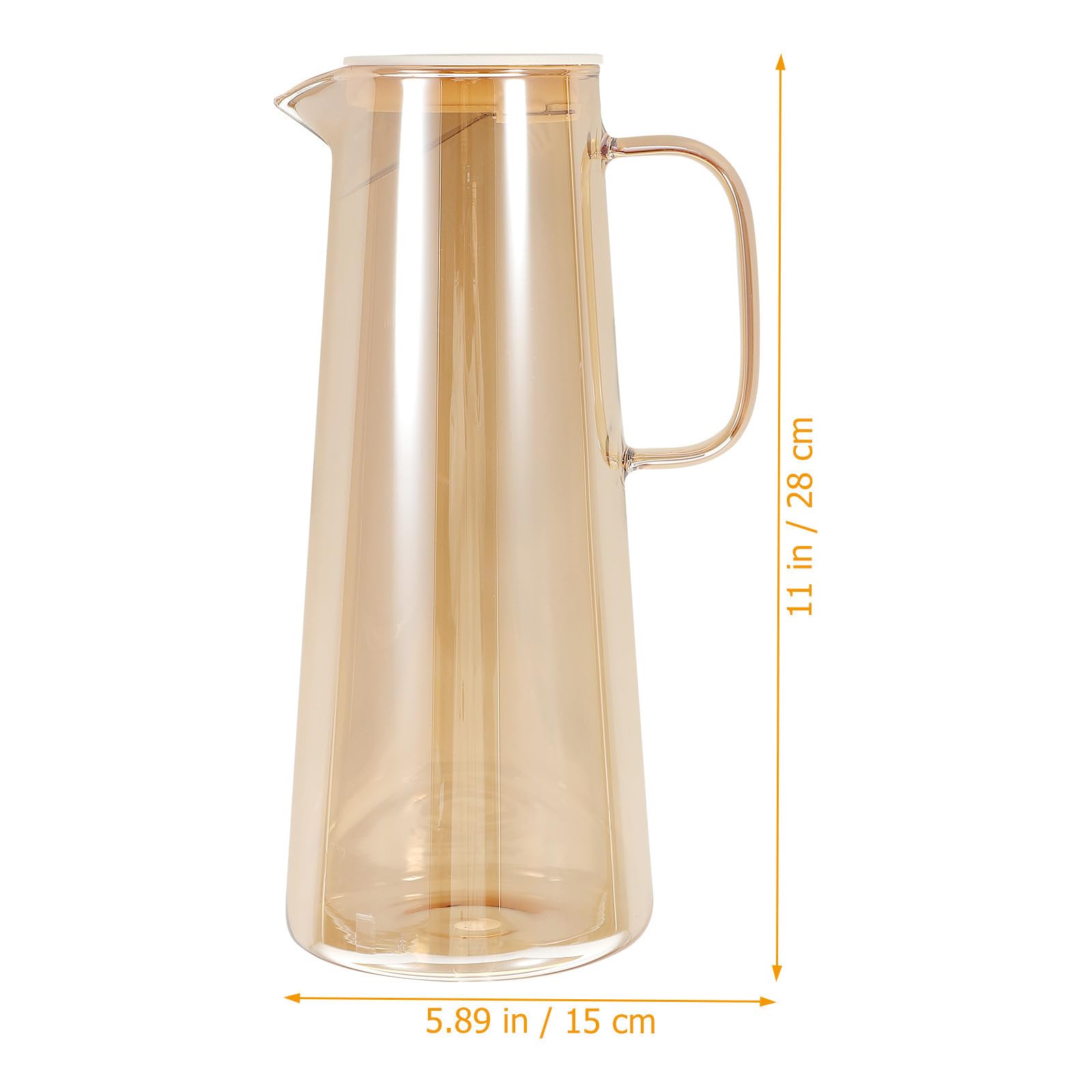 Levemolo Jarra de Vidrio de 1.8 L con Diseño Ergonómico y Acabado Metálico para Dispensar Agua Fría y Jugos con Tapa Transparente y Gran Capacidad