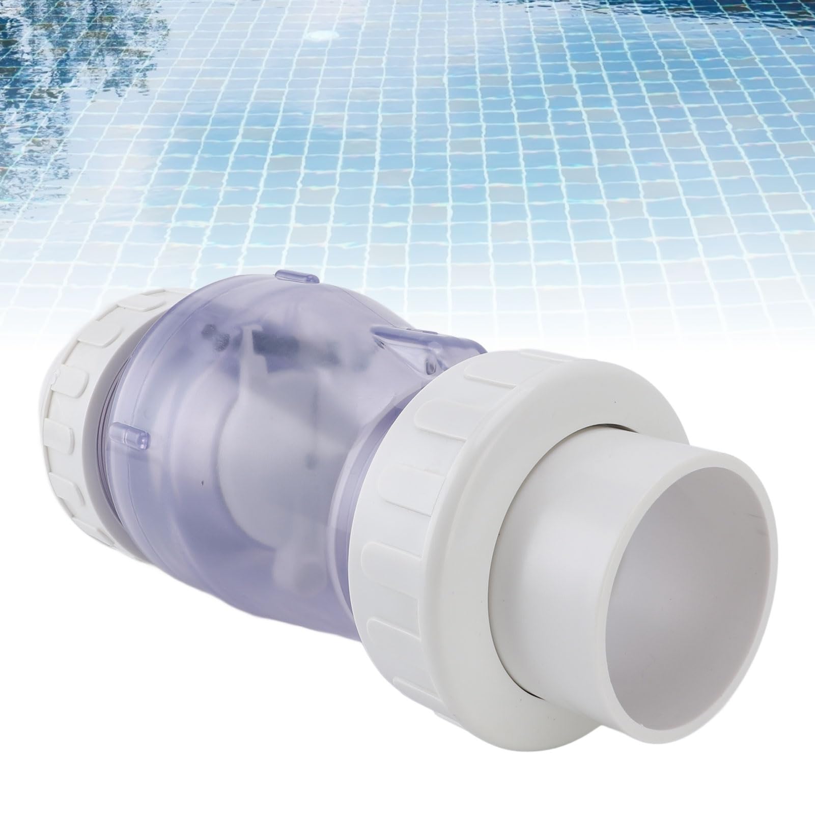 Válvula de retención Transparente de 2 Pulgadas, Accesorios de Piscina Transparentes, reemplazo para Evitar el reflujo para Piscinas, spas, Bombas de Agua, plástico PVC, 1050g,