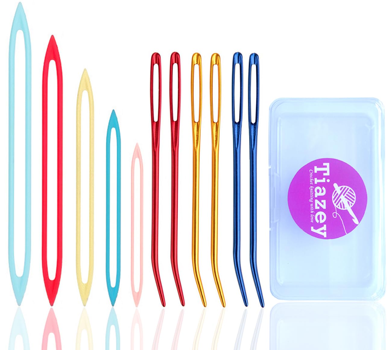 Assorted Yarn Needles Set, Bent Tapestry Needle Large Big Eye Weaving Needles Darning Crochet Sewing Finishing Knitting Needles for Bulky Yarn Craft-image-15