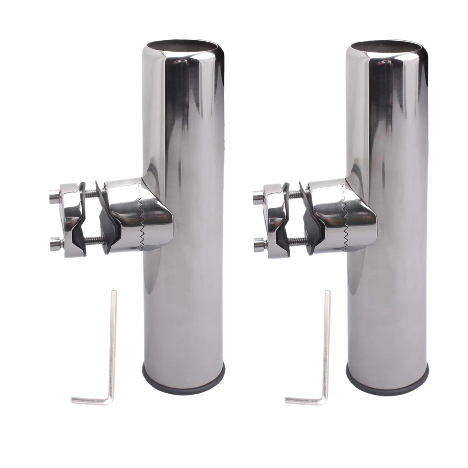SUBLXPoten Stainless Steel Fishing Rod Holder 2PCS Boat Accessories Marine Stainless Steel Clamp On Fishing Rod Holder Rails 7/8'' To 1'' Tube Yacht Accessorie(Color 3)