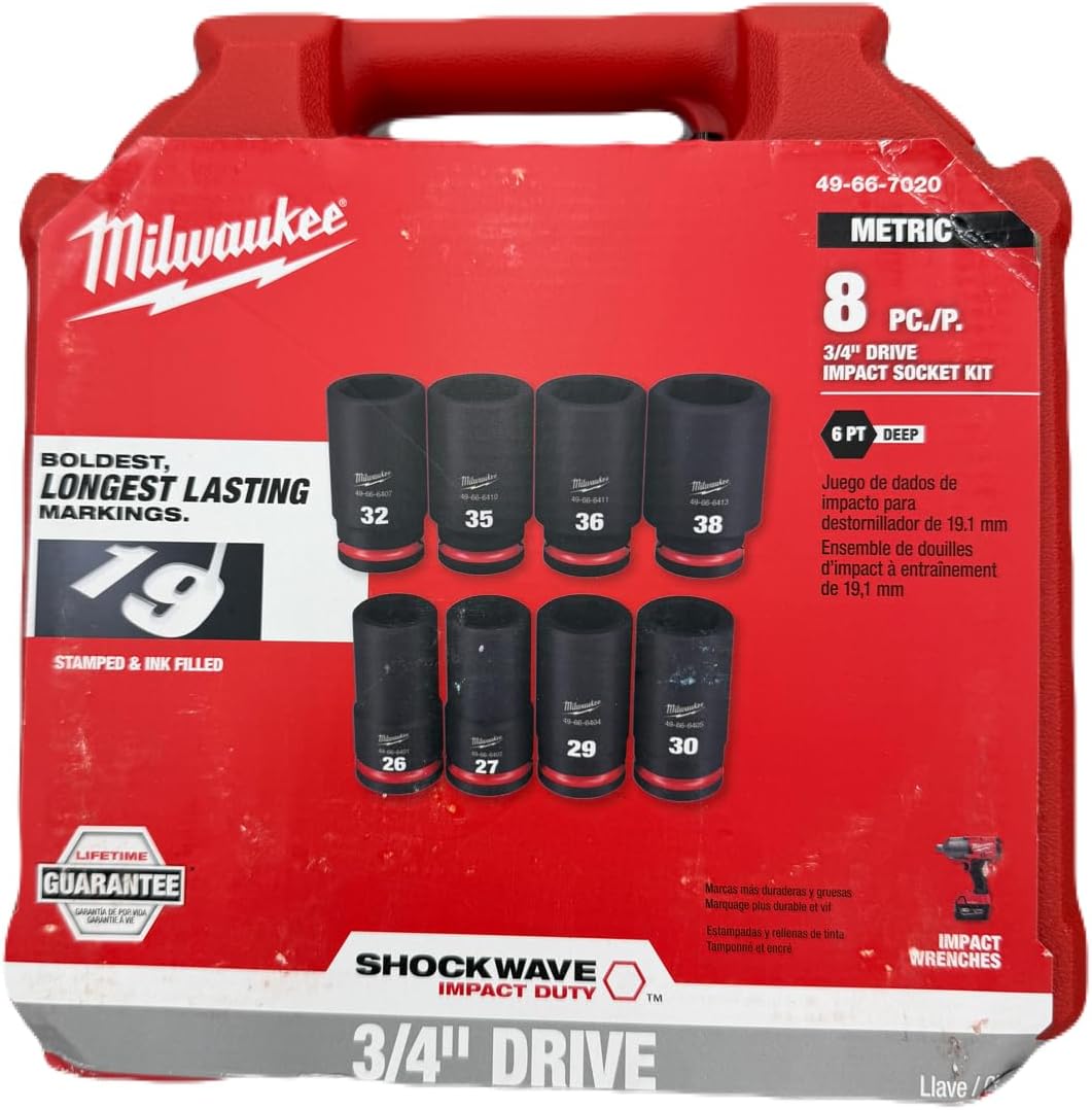 Milwaukee Electric Tool 8 Piece Deep 3/4"" Drive