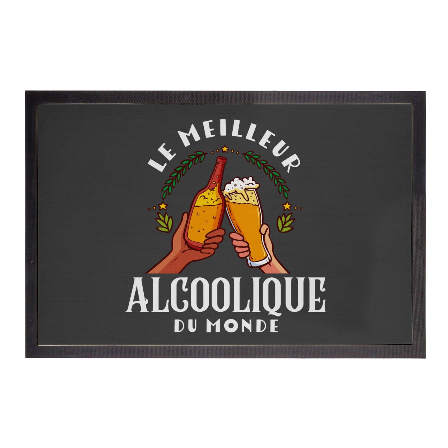 Paillasson noir anti-saleté 60x40cm tapis entrée humour fête