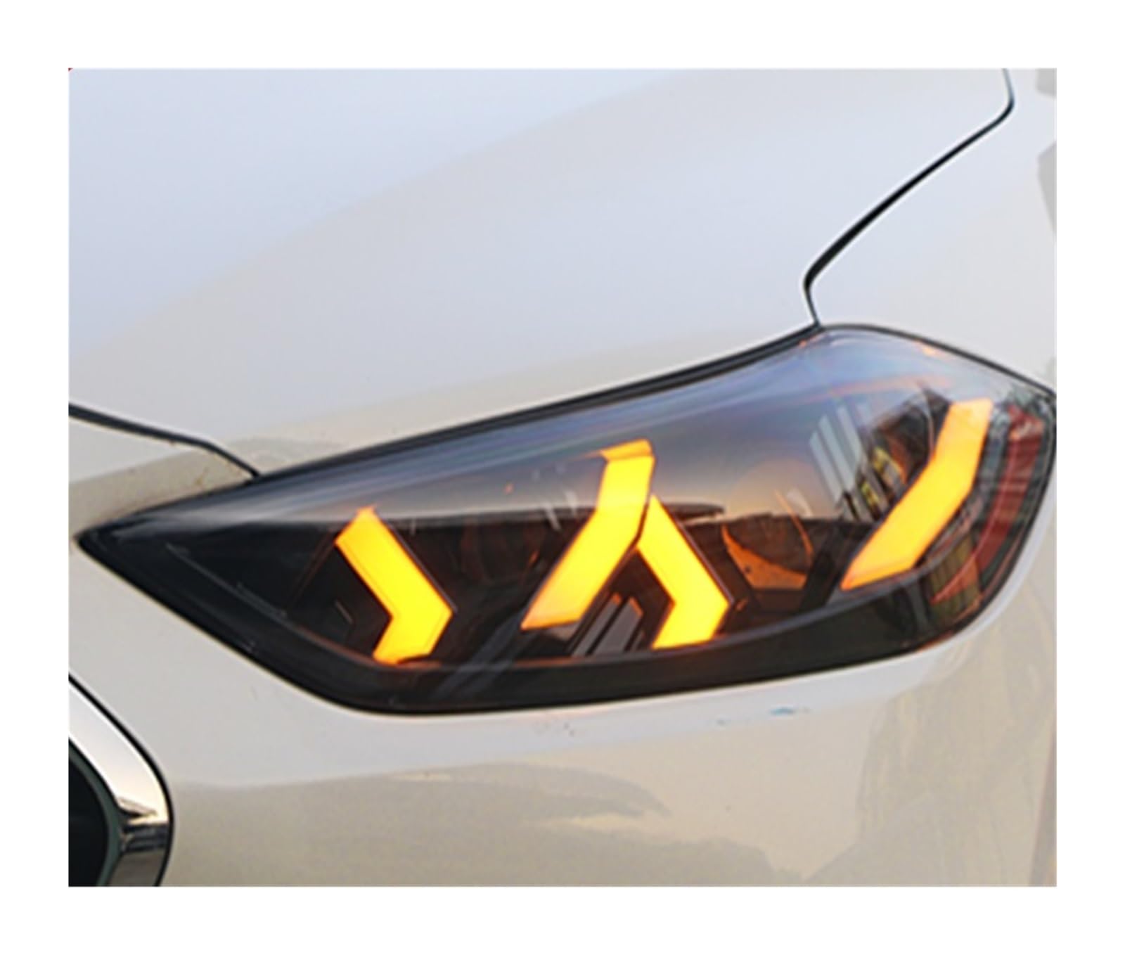 Światła samochodowe reflektory przeciwmgielne niebieski kierunkowskaz LED DRL H7 LED żarówki biksenonowe kompatybilne z Elantra 2016-2021