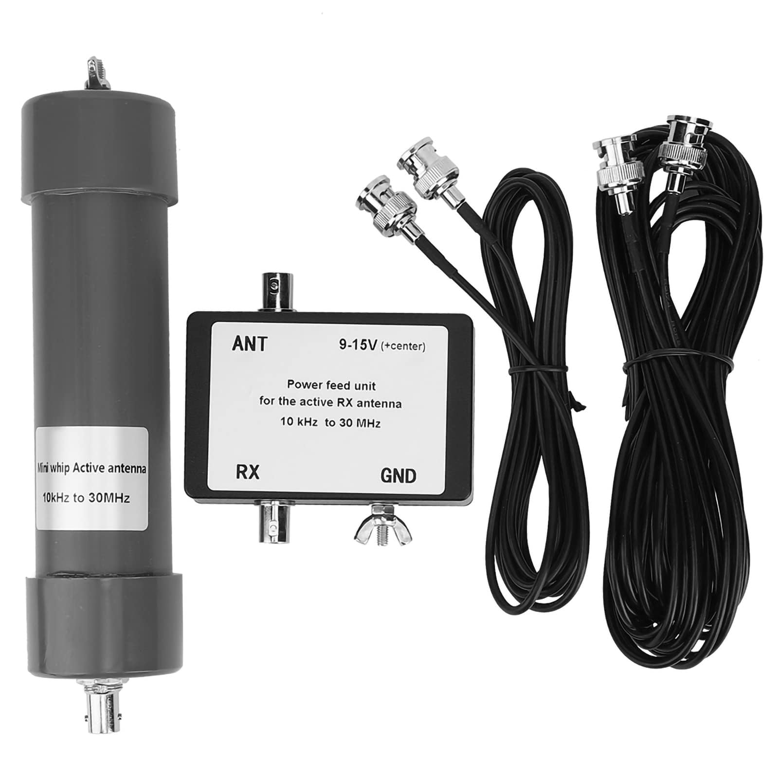 Eujgoov Mini Whip Antena Activa para Radioaficionados y Comunicación Electrónica Compatible con Recepción HF VHF UHF 9–15 V Antena Miniwhip sin Amplificador Externo