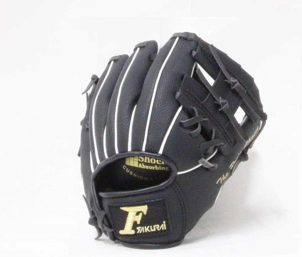 SAKURAI Kids Softball Glove, 9 Inch, for Right Hand, Black x Red