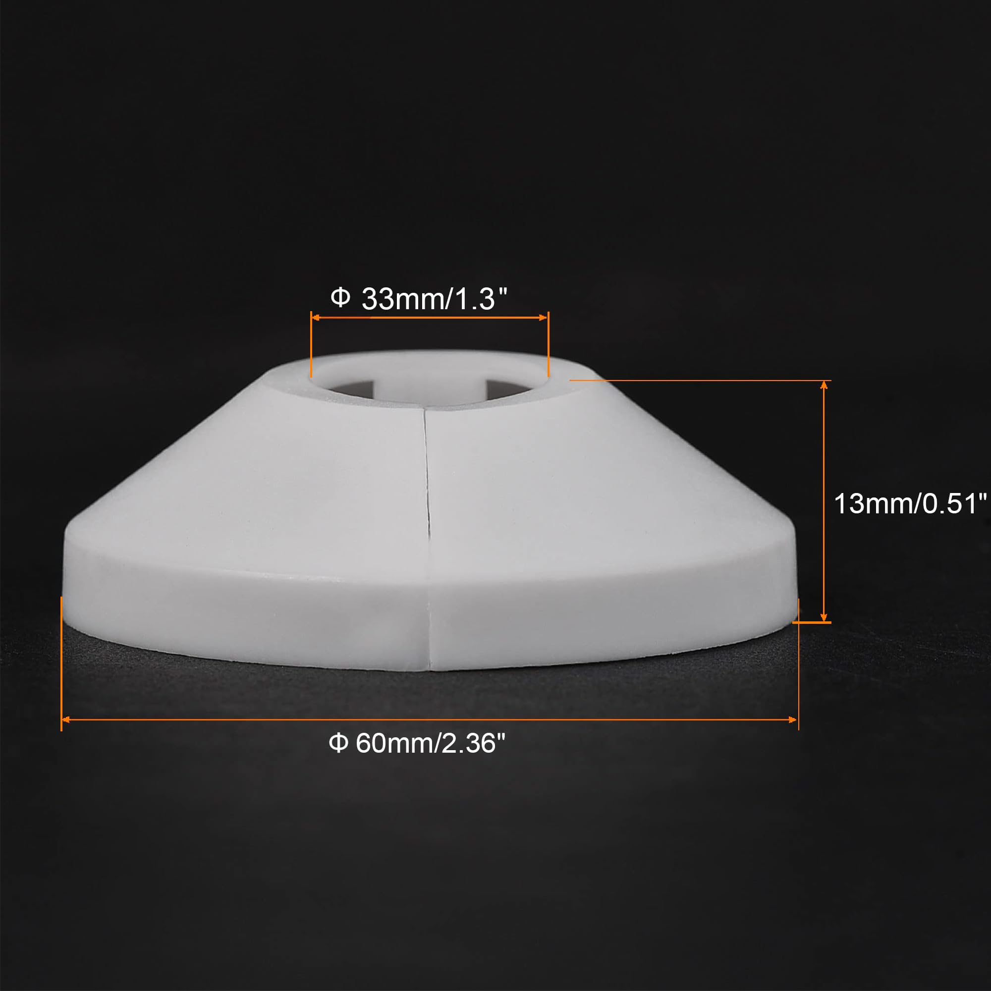 TOP-VIGOR 10pcs 33mm Pipe Cover Decoration, Click-in PP Plastic Escutcheon Pipe Collar for Water Pipe Drain Line - Image 2