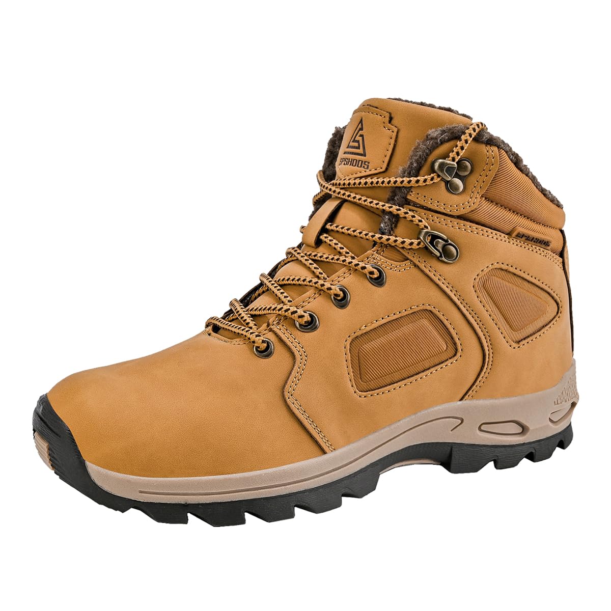 Hombre Botas de Nieve Impermeable Botas de Invierno Forro Piel Zapatillas Trekking Senderismo Sneakers