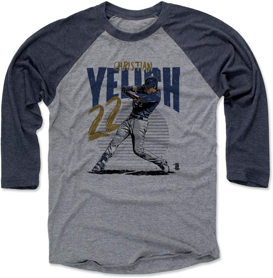 500 LEVEL Christian Yelich 3/4 Sleeve Raglan T-Shirt - Christian Yelich Rise