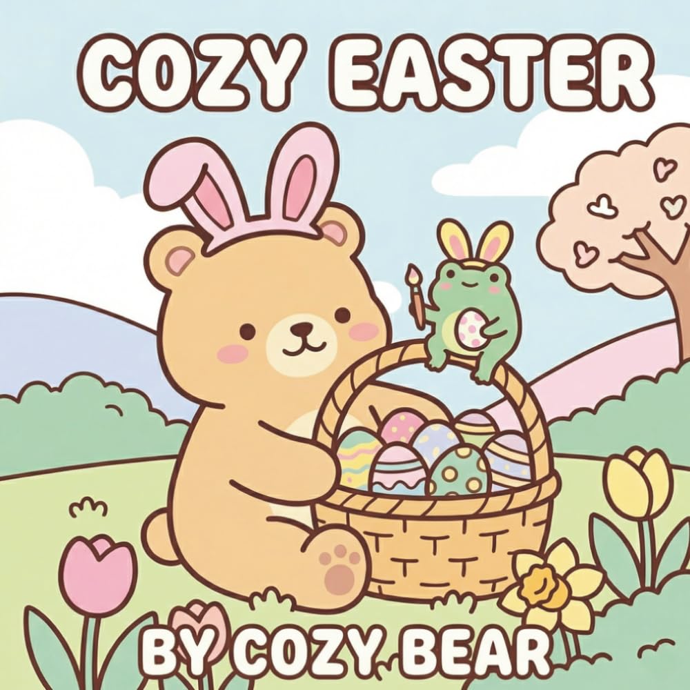 Cozy Easter: A Bold and Easy Coloring Book: Simple Spring Scenes, Cute Bunnies, and Easter Eggs for Relaxation and Stress Relief (Cozy Bear Bold & Easy Coloring Book Series)