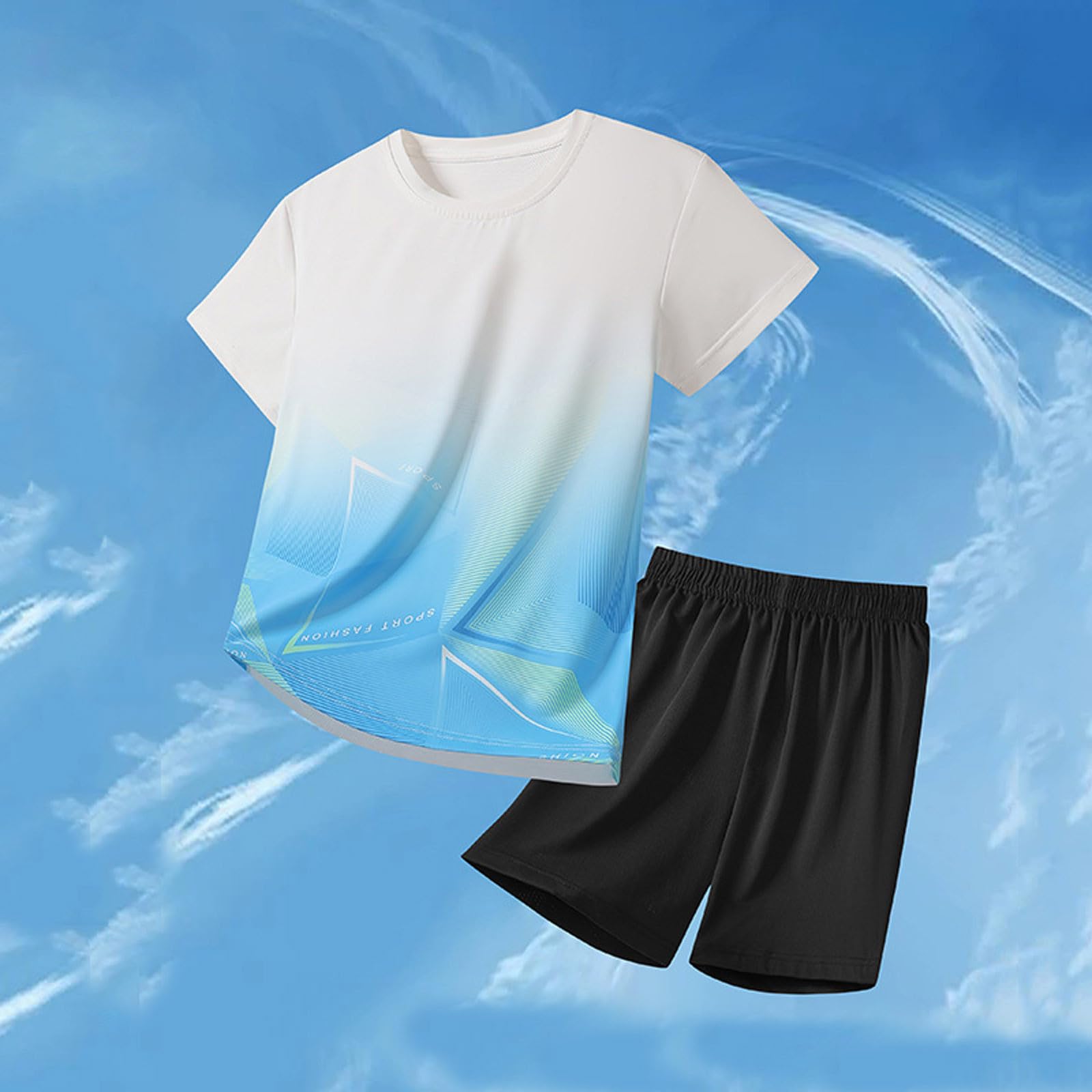 T-shirt pour enfant garçon 2026 Tenue de sport pour garçons et filles, respirant, évacuant l'humidité, t-shirt basique uni