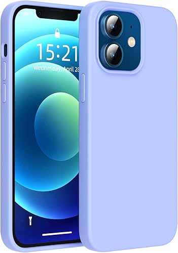 Compatible con iPhone 12 Mini, silicona líquida de alta calidad, funda protectora de cuerpo completo a prueba de caídas, forro de microfibra suave
