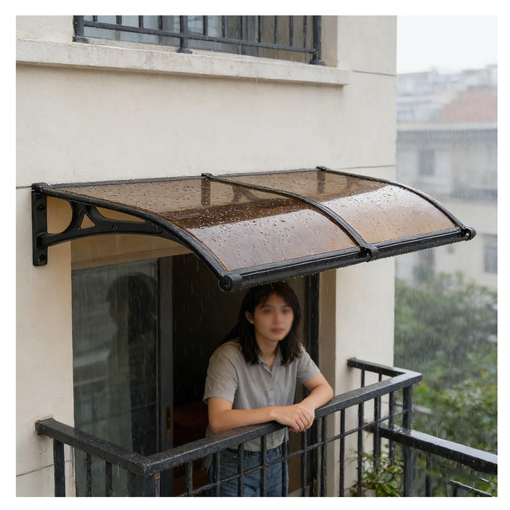 Auvent de fenêtre anti-UV et pluie pour protection de porte d'entrée en aluminium 60x180