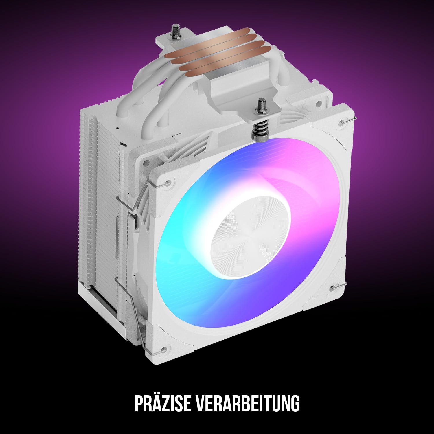 MODECOM Volcano 0C T721 ARGB - Raffreddatore ad aria CPU bianco | Potente processore con ventola PWM silenziosa | Fan PC & CPU Cooler efficiente per computer da gioco | Include pasta termica