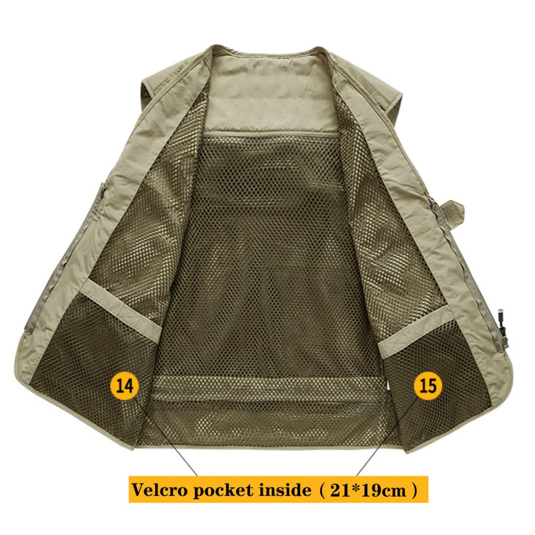 Chaleco Multibolsillo para Hombre Chaleco Respirable De Secado Rápido para Verano Chaleco De Pesca para Exteriores Chaqueta De Viaje para Fotografía De Ocio
