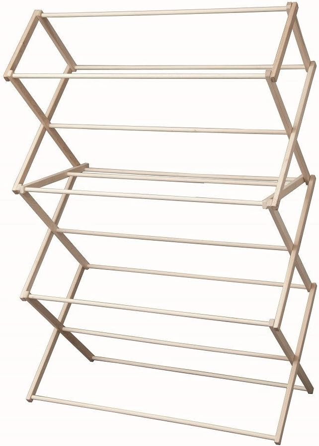 Saving Shepherd Extra Large Wood Laundry Drying Rack Collapsible, 48" Floor Unit