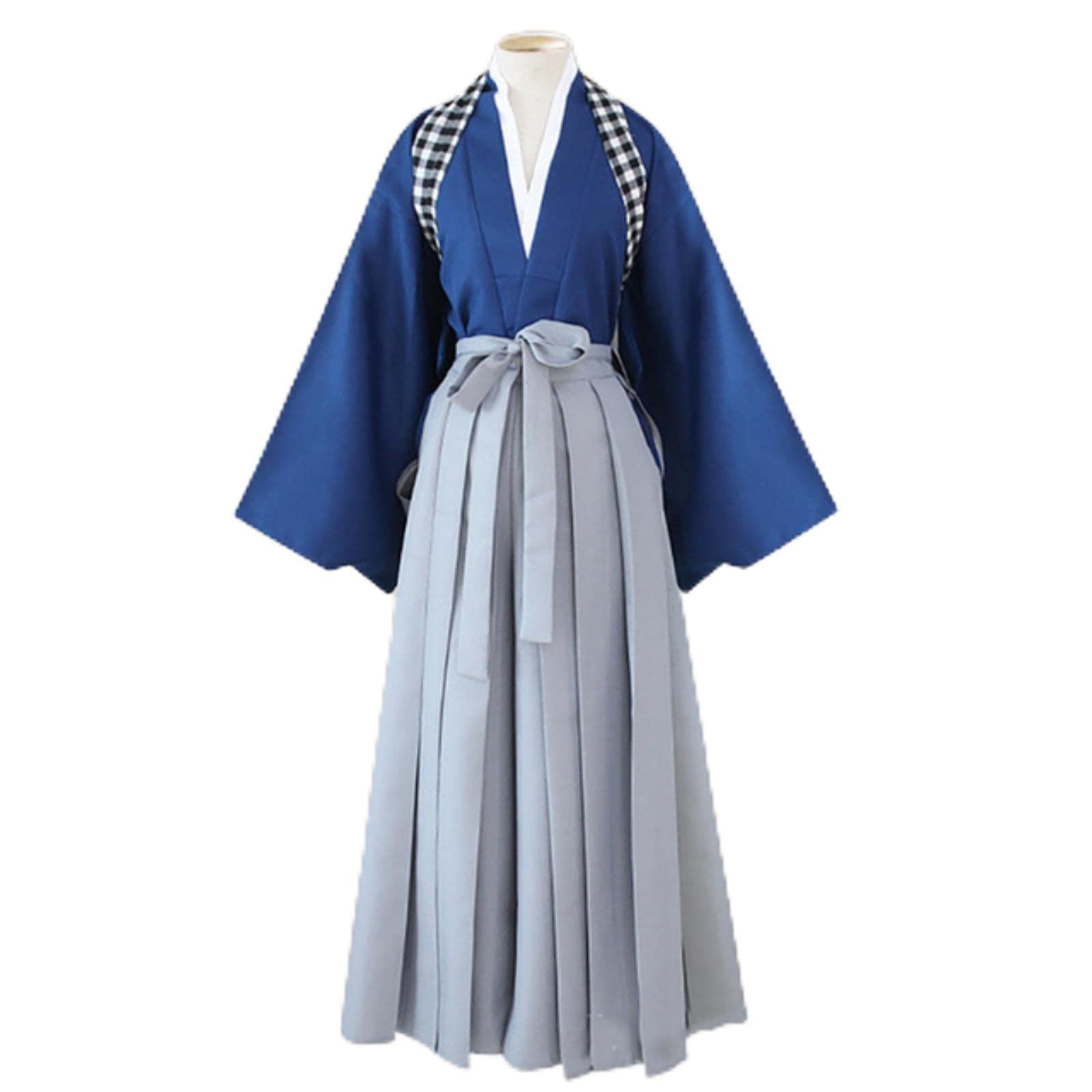 sarge knives Sarge Kimono de Baile con Espada, Ropa asiática de Estilo japonés Tradicional, Bata, Vestido de Juego de rol, Disfraz Elegante de Haori, Disfraz de Mujer y Hombre, Blue Suit, XXL