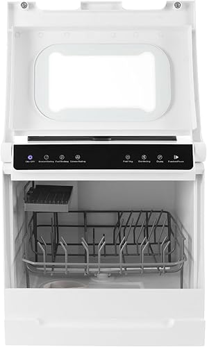 Miniatura 5 de Lavavajillas portátil para encimera, mini lavavajillas de 1100 W con 4 modos de limpieza, función de secado, pantalla táctil, manguera de entrada y