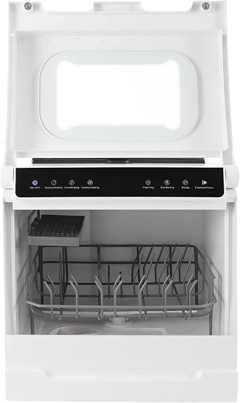 Portable Countertop Dishwasher, 1100W Mini Dishwashers with 4 Cleaning Modes, Drying Function & Inlet Hose, Touchscreen, Low Noise for 4-6 Person for Home Apartments and RVs, 110V
