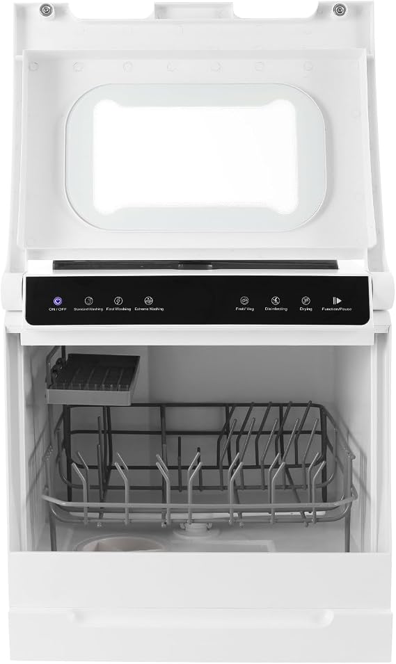 Portable Countertop Dishwasher, 1100W Mini Dishwashers with 4 Cleaning Modes, Drying Function & Inlet Hose, Touchscreen, Low Noise for 4-6 Person for Home Apartments and RVs, 110V