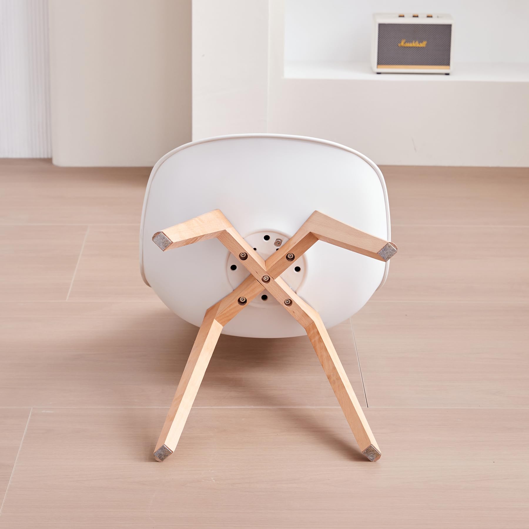Sedie Sala da Pranzo, Set di 4 Sedie, Gambe in legno massello, Design Nordico Ergonomico, Sedie Cucina, Sedie Moderne (Bianco-4)