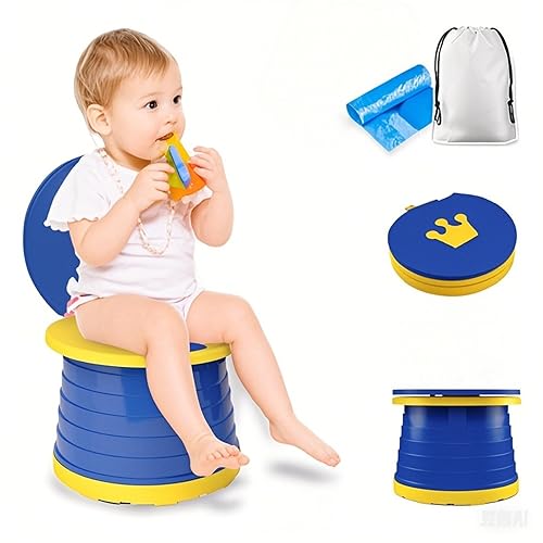 Asiento portátil para orinal plegable, silla de inodoro plegable para niños, para viajes, para interiores y exteriores, con bolsa de viaje de