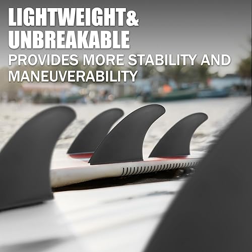Miniatura 4 de Generic Juego de 3 aletas para tabla de surf con 1 tornillo de aleta sin herramientas, aletas de empuje reforzadas con fibra de vidrio para tabla