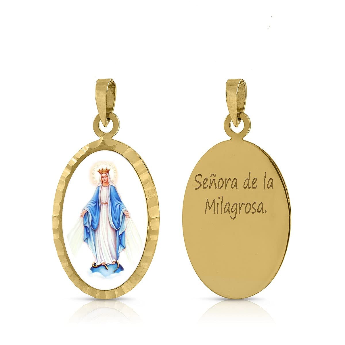 Medalla colgante Oro de Ley. Niña/Mujer. Virgen Milagrosa. Medida 12x18 mm. Sin Cadena. (1-4930) milagrosa