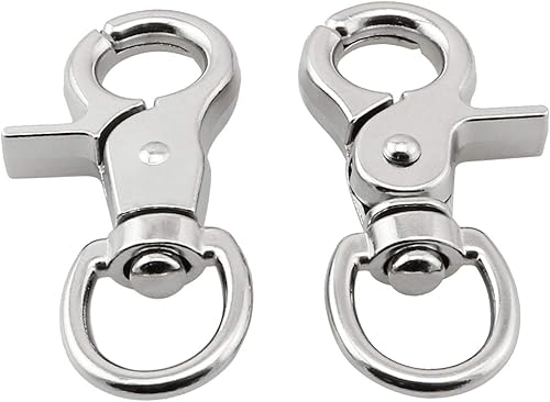 Heyous - 6 ganchos de aleación de zinc, 360 grados, hebilla de resorte giratorio de metal, clips giratorios de metal resistentes para correas,
