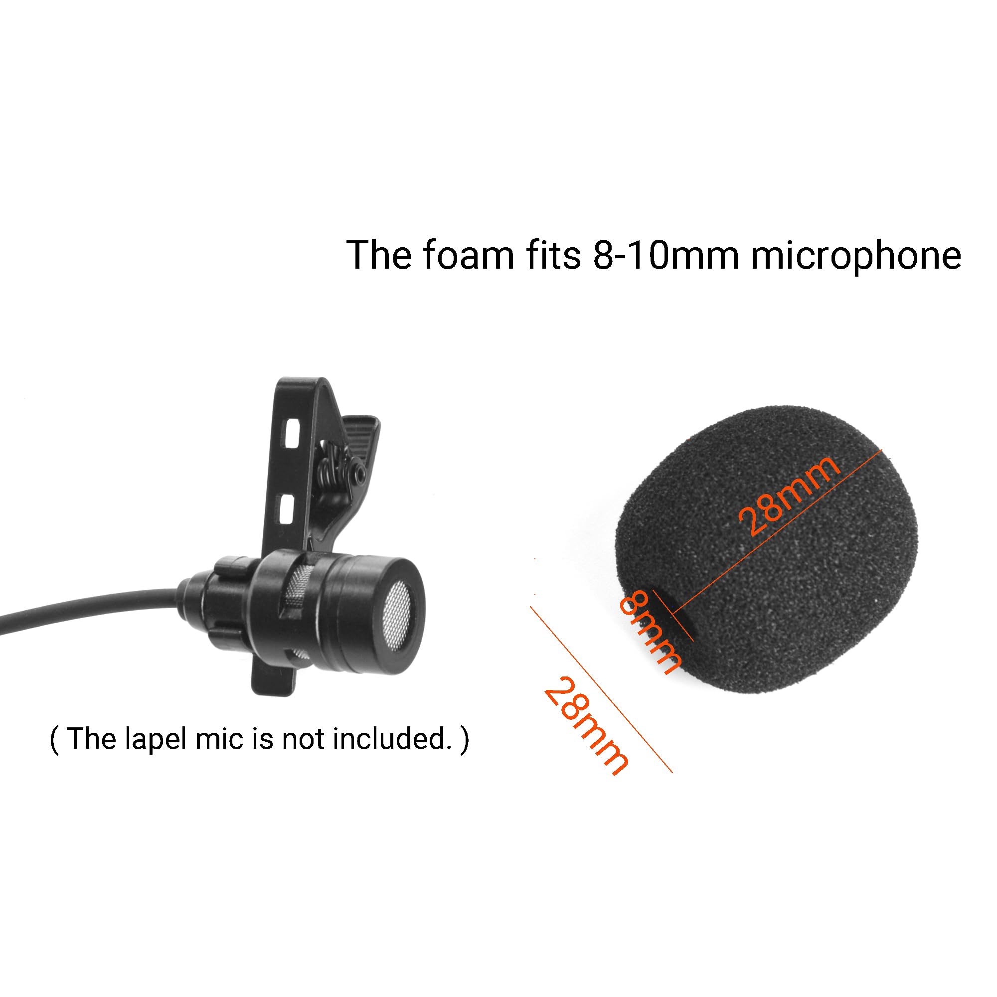 Ruittos 5 Packs Lavalier Microphone Wind Screen Furry Muffs Diameter 1cm Fits Most Lapel Clip Lav. Mini Lapel Microphone Dead Cat Windscreens (5 deadcats and 5x1cm Foam)