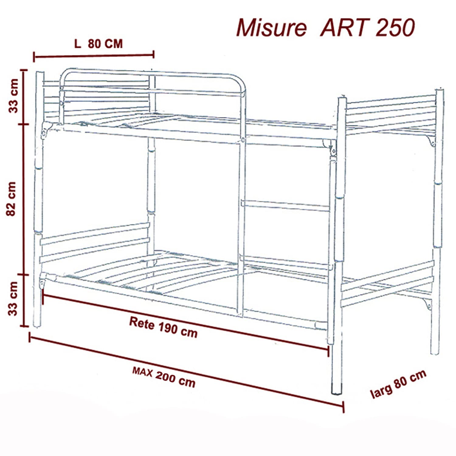 Litera Metálica Doble con Somieres Medida 80x190 cm Blanco + 2 Colchones de Oferta