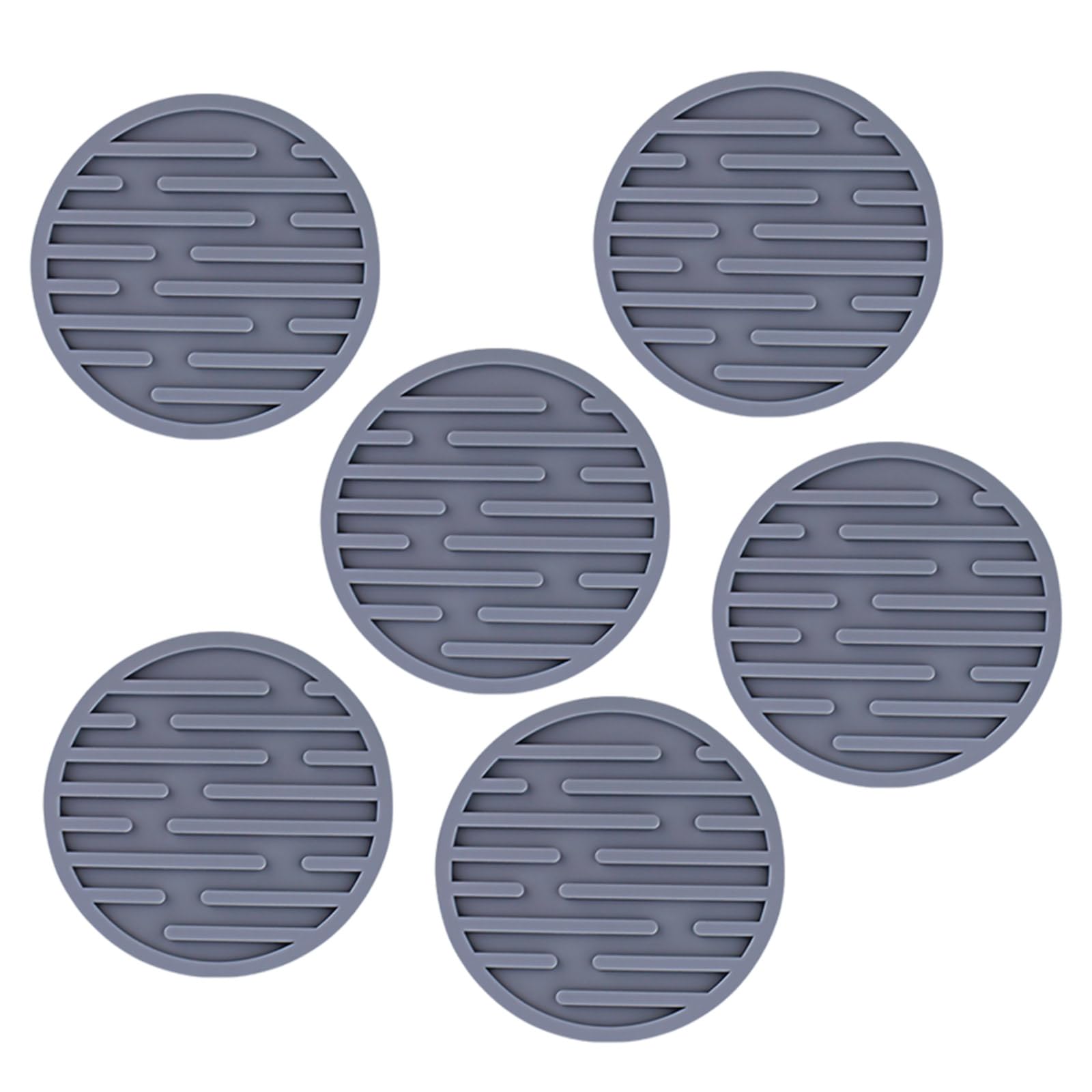 Yhplxyuus 6Pcs Silicone Drink Coasters Round Nonslip Table Decors Coasters Silicone Texture Suitable for Kitchen Everyday Use Drink