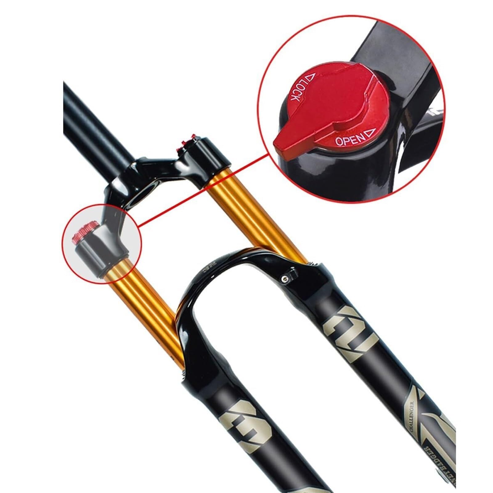1 widelec rowerowy z prostą rurą 1/8 cala nadaje się do MTB, rowerów turystycznych, rowerów składanych, XC, e-bike, skok sprężyny 120 mm, 100 x 9 mm szybkozłączka do rowerów górskich