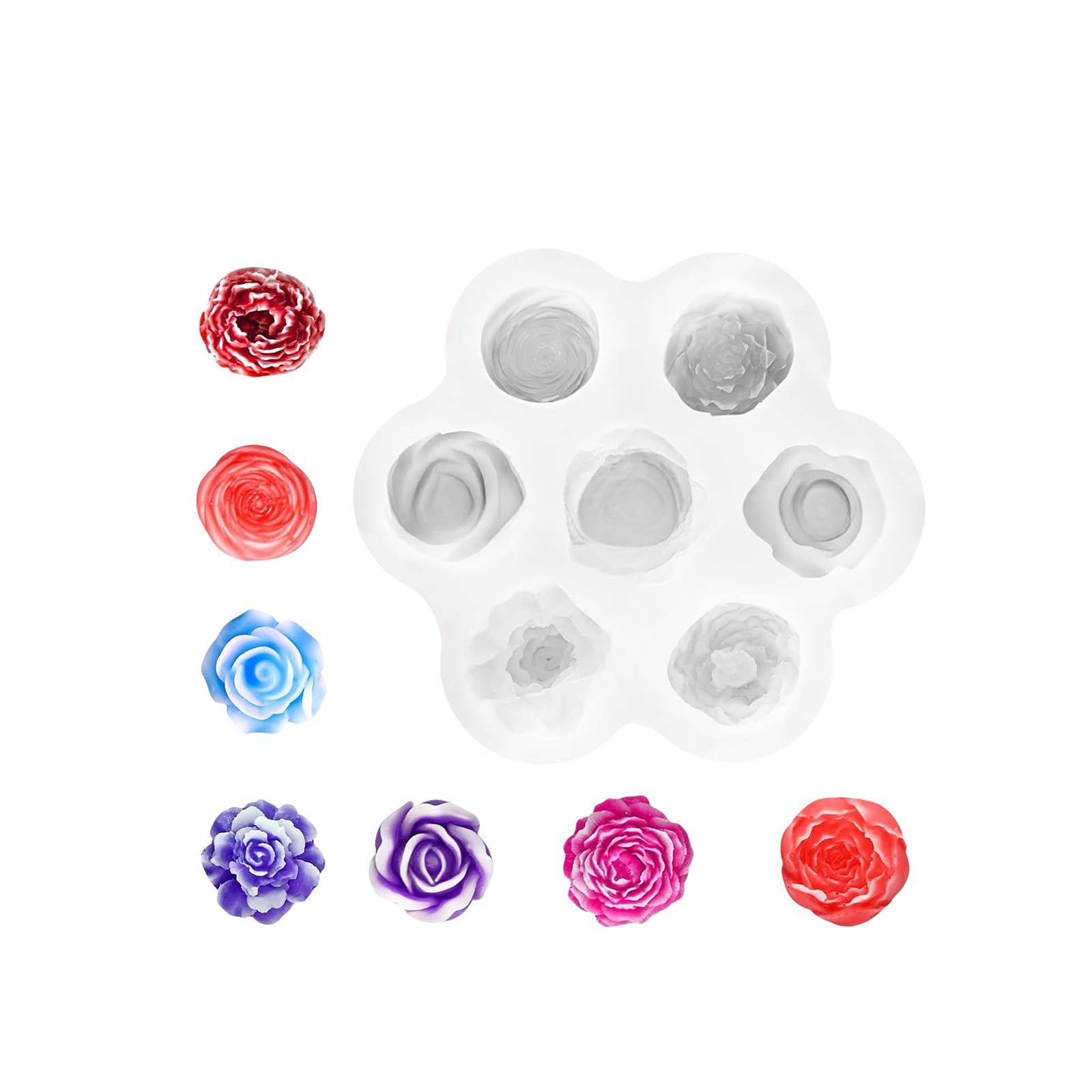 YTtkku Flowers Molds Baking Molds Silicone Plasters Succulents Plant Casting Epoxy Resin Flowers