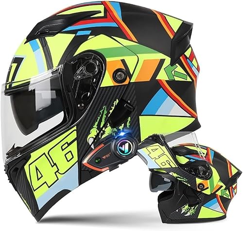 Casco apribile con Bluetooth, casco moto integrato, casco integrale certificato