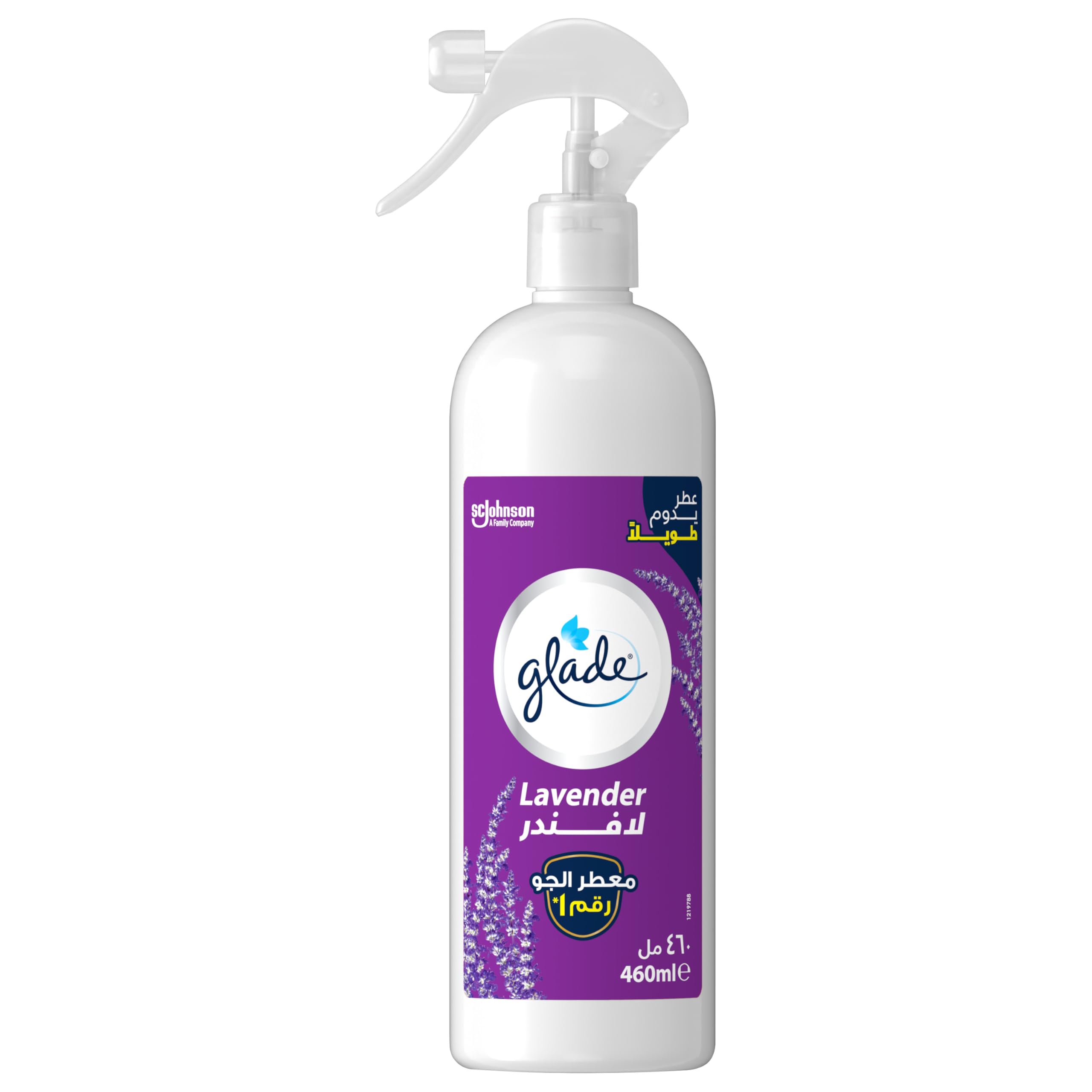 Glade Multispray Lavender Air Freshener, Eliminates Unwanted Odour On both Air & Fabric, 460ml