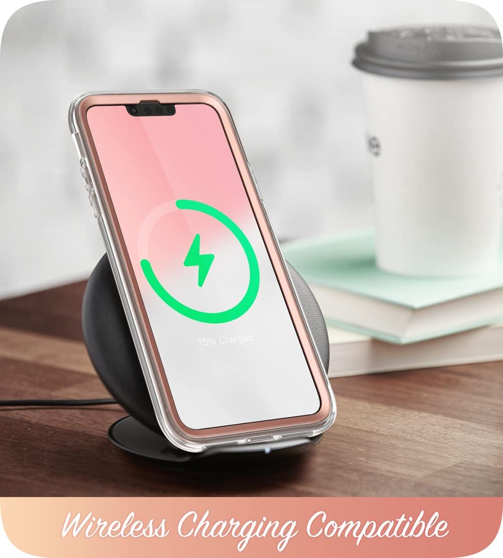 i-Blason iPhone 13 Pro Max Case (2021) 6.7 Inch Case with Built-in Screen Protector [Cosmo Series] Design Pattern Full Body Protective Glitter Cover 360 (Pink Butterfly)