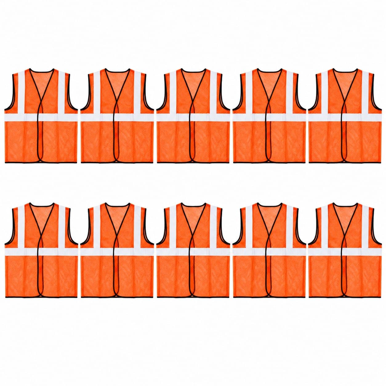 STONIX® Safety JacketFor Men Women With High Visibility Reflective Strips Industrial Construction Work breathable (PACK OF 5,10, ORANGE, GREEN) net Febric Material-picture-11